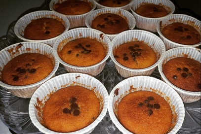Muffin con marmellata d'arancia e cioccolato